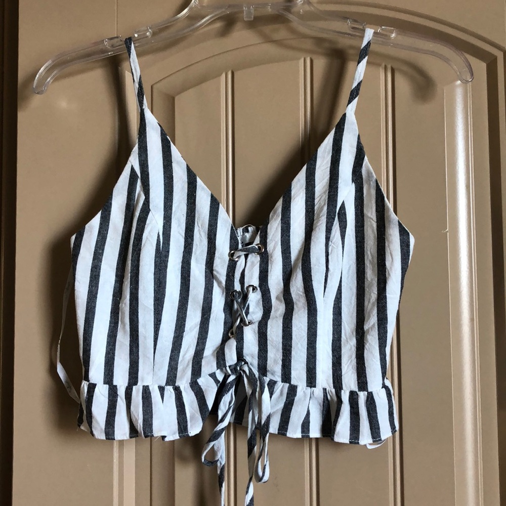 Pinstripe Crop Top